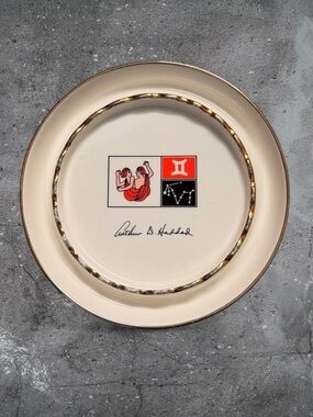 Gemini Zodiac Trinket Dish Ashtray Astrology Gold Trim
